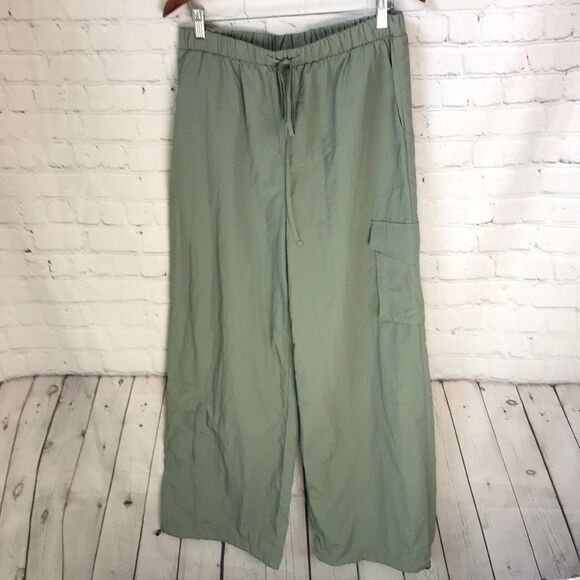 Toska Pants - Toska Green Wide-Leg Pants Large